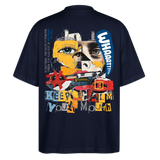 Kronan, Gesicht, 1st | Blaster, Oversize Bio T-Shirt, Unisex - Navy