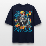 Calveron2, Skelet, 1st | Blaster, Oversize Bio T-Shirt, Unisex - Navy