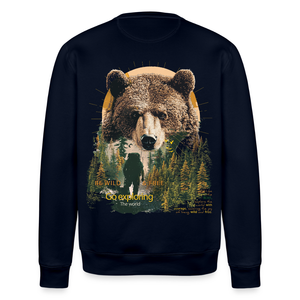 Ghadab, Bär, 1st | Roller, Unisex Bio-Sweatshirt - Navy