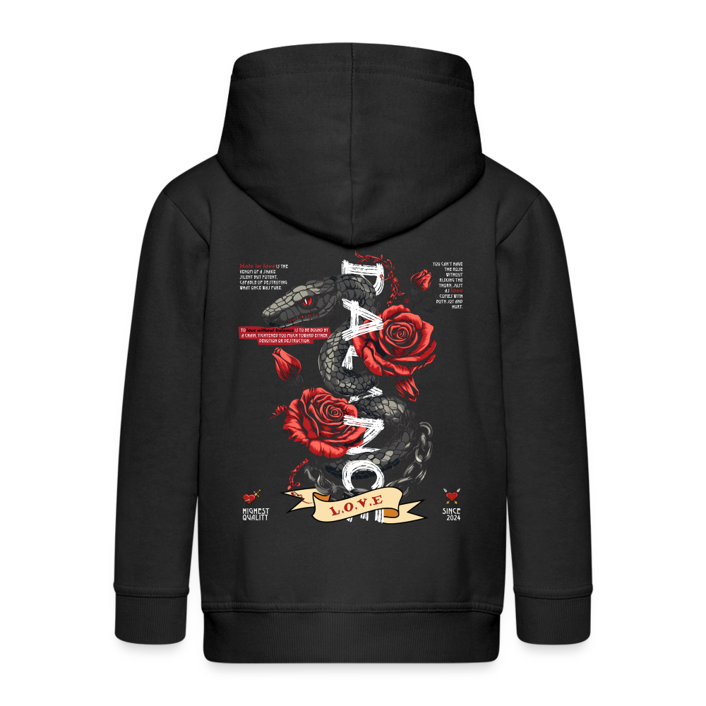 Hephani, Schlange, 1st | Kinder Zip Hoodie - Schwarz
