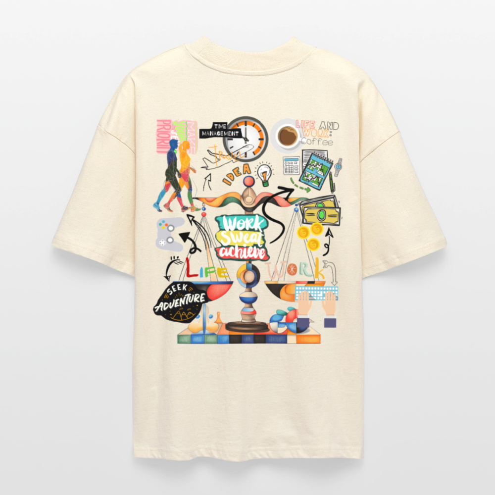 Nytheris, Waage, 1st | Blaster, Oversize Bio T-Shirt, Unisex - Weißgrau