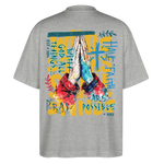 Perseus2, Beten, 1st | Blaster, Oversize Bio T-Shirt, Unisex - Grau meliert