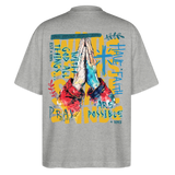 Perseus2, Beten, 1st | Blaster, Oversize Bio T-Shirt, Unisex - Grau meliert