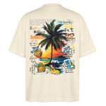 Magnarion, Palmen, 1st | Blaster, Oversize Bio T-Shirt, Unisex - Weißgrau