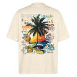 Magnarion, Palmen, 1st | Blaster, Oversize Bio T-Shirt, Unisex - Weißgrau