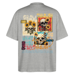 Odysseus, Totenköpfe, 1st | Blaster, Oversize Bio T-Shirt, Unisex - Grau meliert