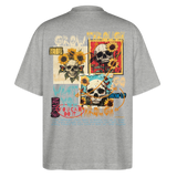 Odysseus, Totenköpfe, 1st | Blaster, Oversize Bio T-Shirt, Unisex - Grau meliert