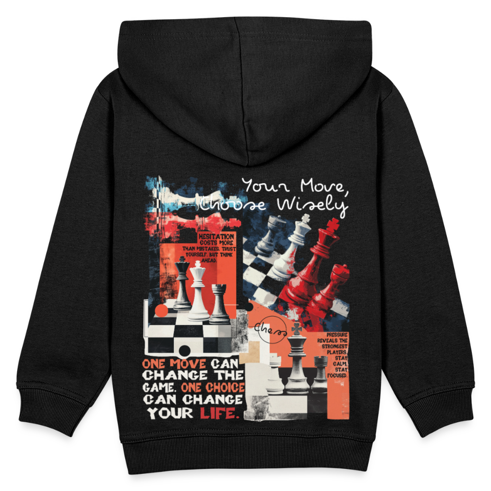 Heraa, Schach, 1st | Kinder Hoodie - Schwarz