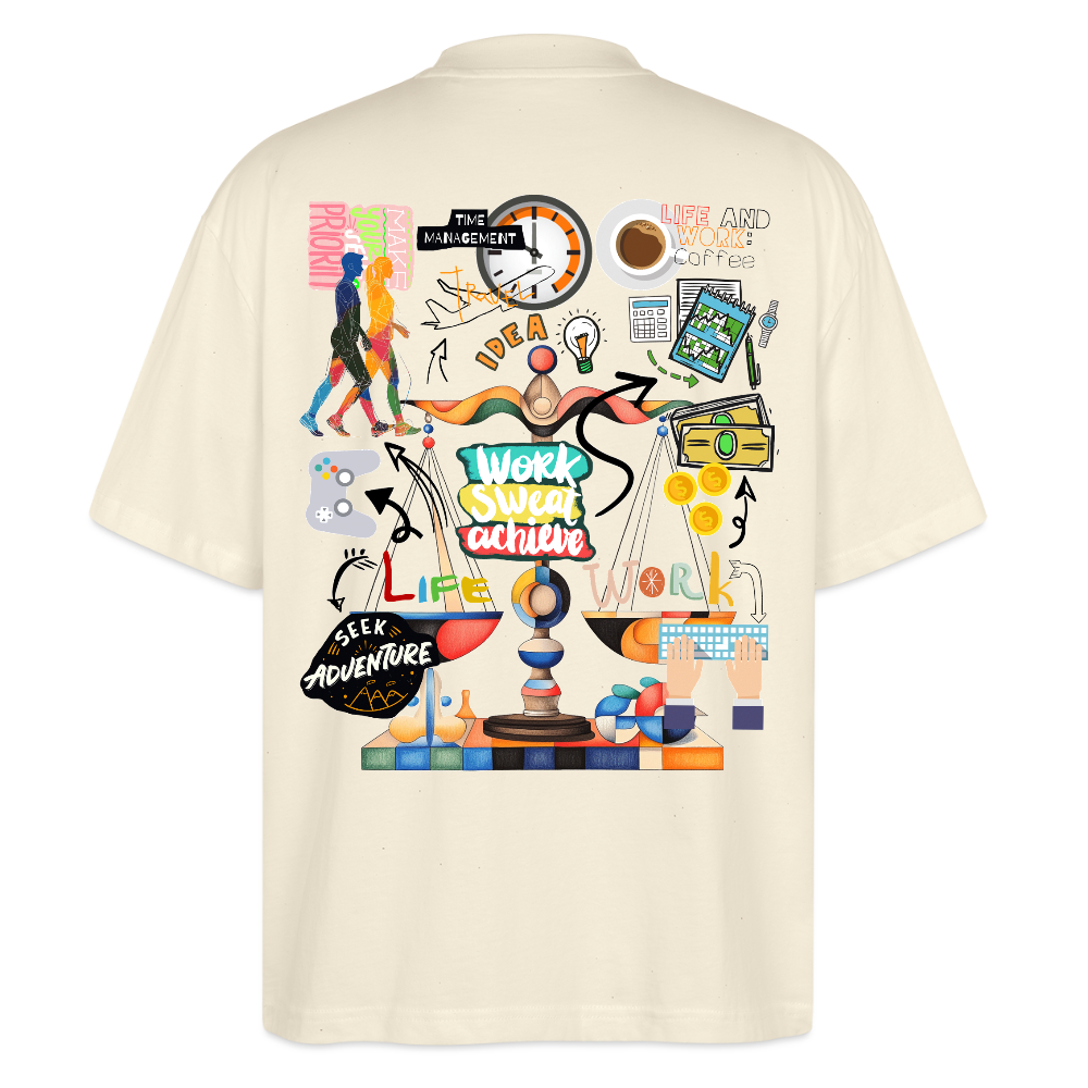 Nytheris, Waage, 1st | Blaster, Oversize Bio T-Shirt, Unisex - Weißgrau