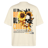 Umbraxion, Sonnenblume, 1st | Blaster, Oversize Bio T-Shirt, Unisex - Weißgrau
