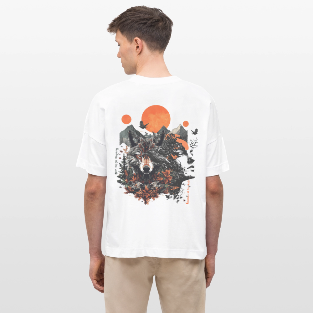 Vaermundis, Wolf, 1st | Blaster, Oversize Bio T-Shirt, Unisex - Weiß