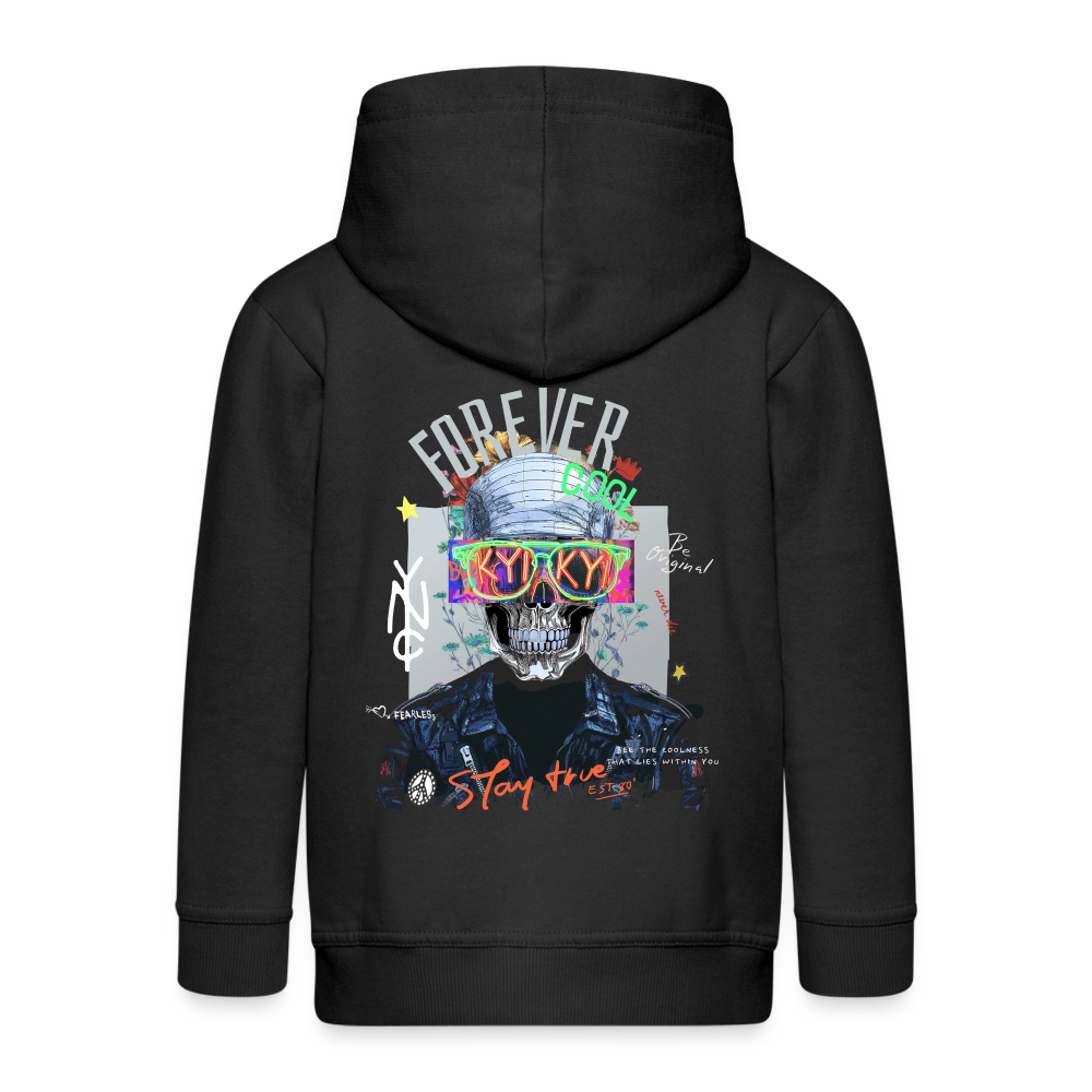 Fenriswolf, Totenkopf, 1st | Kinder Zip Hoodie - Schwarz