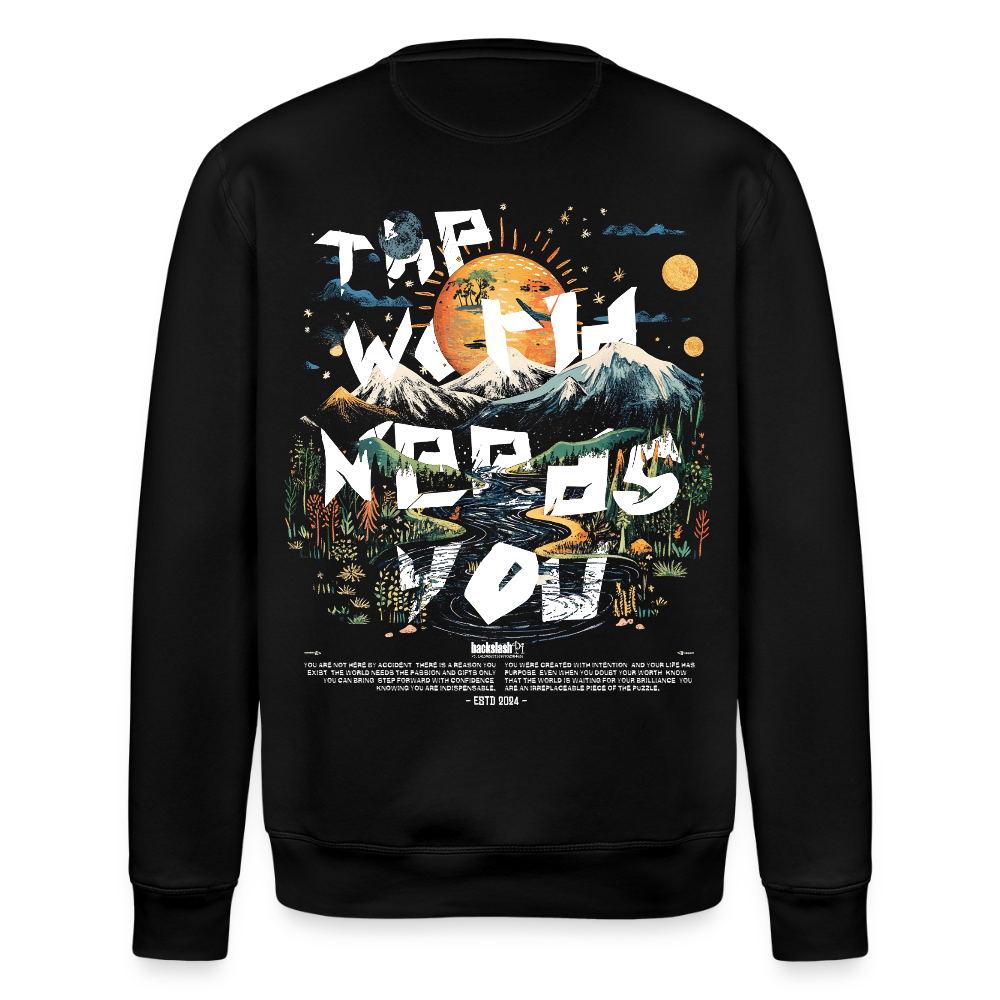 Ereshkigal, Berge, 1st | Roller, Unisex Bio-Sweatshirt - Schwarz