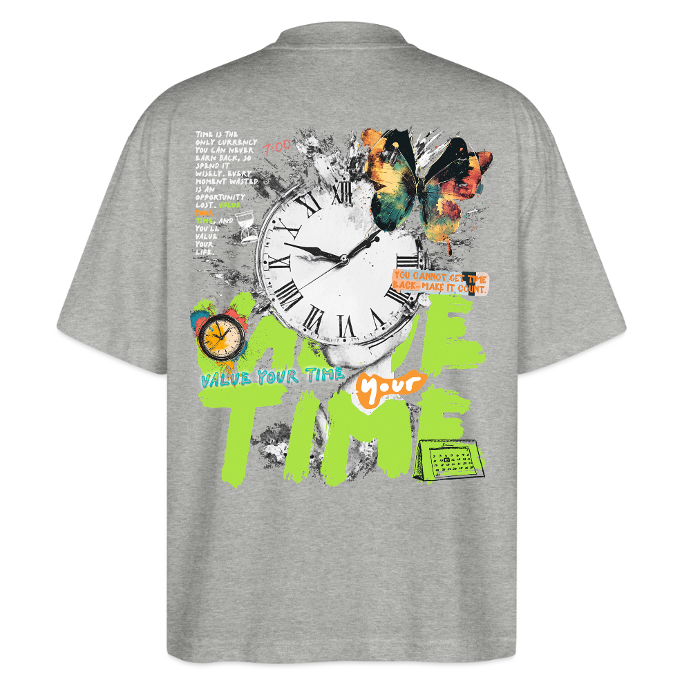 Ifrit, Uhr, 1st | Blaster, Oversize Bio T-Shirt, Unisex - Grau meliert