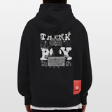 Nyxan, Gehirn, 1st | Heavyweight Oversized Bio Hoodie, Unisex - SOLID BLACK