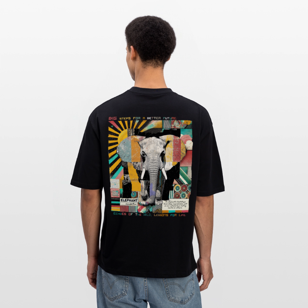 Thanatain, Elefant, 1st | Breezy, Oversized Unisex T-Shirt - Schwarz