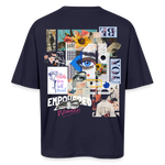 Jade, Augen, 1st | Breezy, Oversized Unisex T-Shirt - Navy