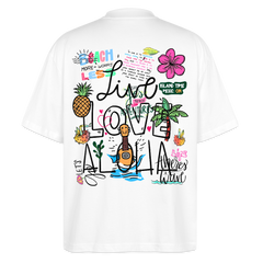 Draevenor, Blumen, 1st | Blaster, Oversize Bio T-Shirt, Unisex - Weiß