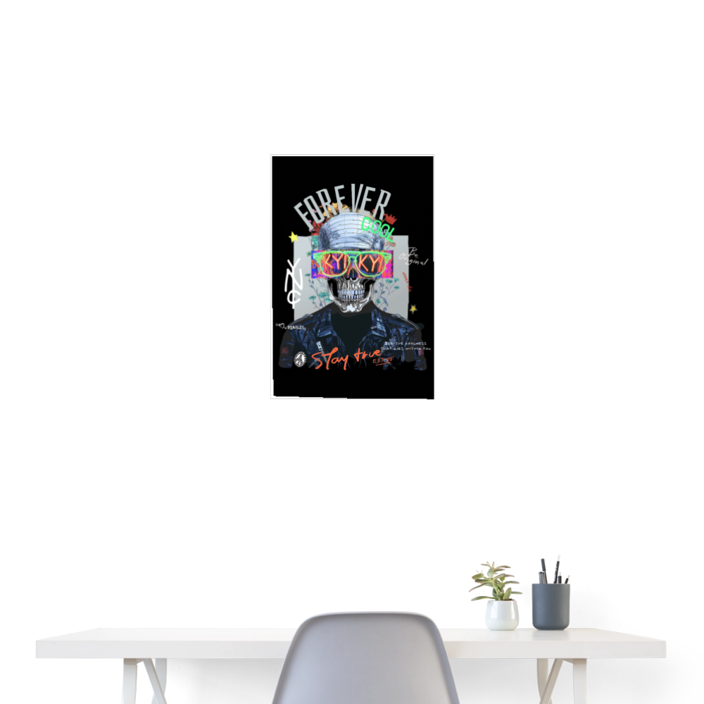 Fenriswolf, Totenkopf, 1st | Poster 40x60 cm - Weiß