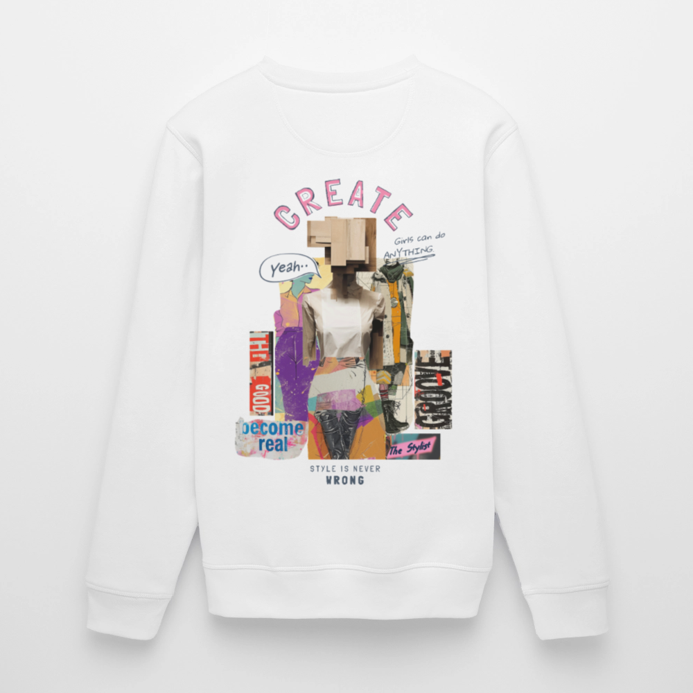 Andromion, Statue, 1st | Roller, Unisex Bio-Sweatshirt - Weiß