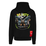 Harith, Schmetterling, 1st | Heavyweight Oversized Bio Zip Hoodie, Unisex - SOLID BLACK