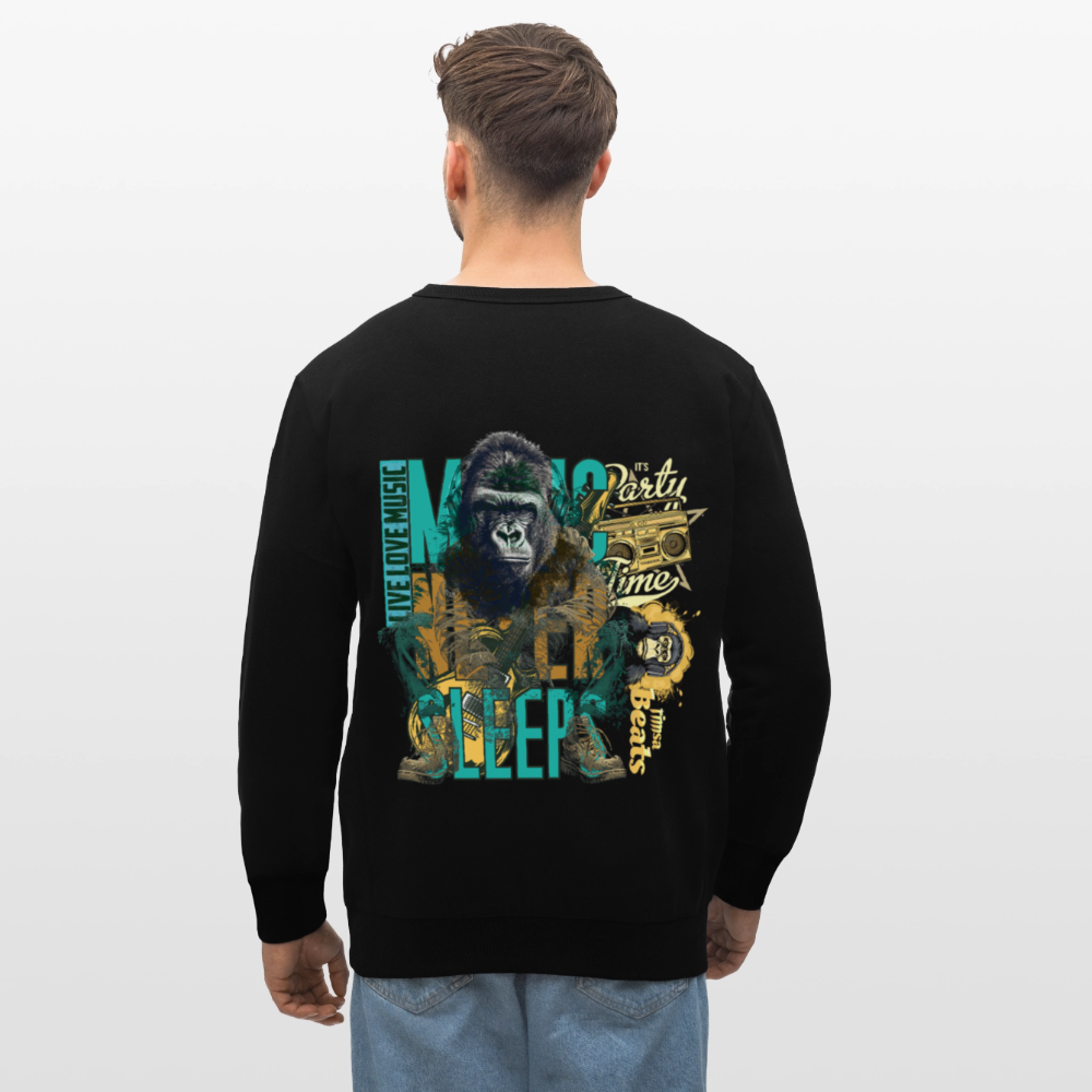 Herakles, Gorilla, 1st | Roller, Unisex Bio-Sweatshirt - Schwarz
