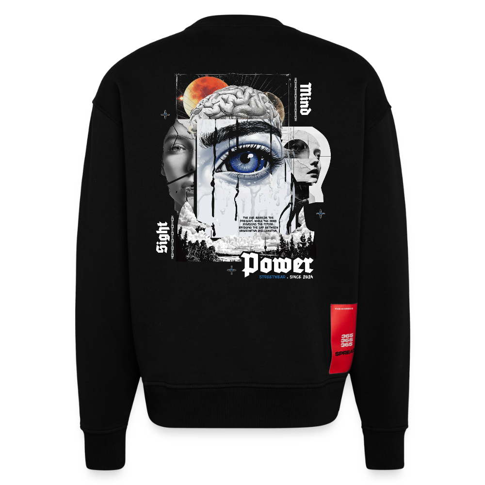 Yuanshi, Auge, 1st | Heavyweight Oversized Bio Sweater, Unisex - SOLID BLACK