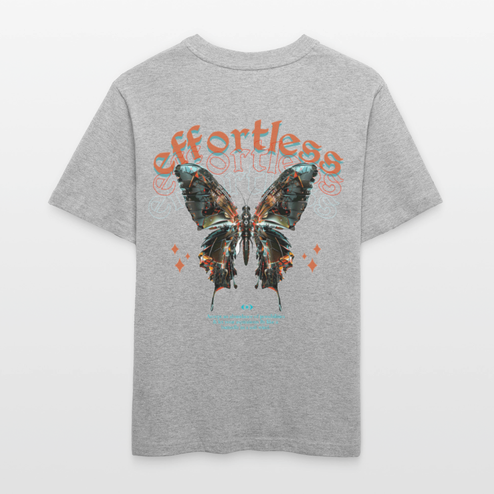 Galaxion, Schmetterling, 1st | Essential, Relaxed Fit Unisex Bio T-Shirt - Grau meliert