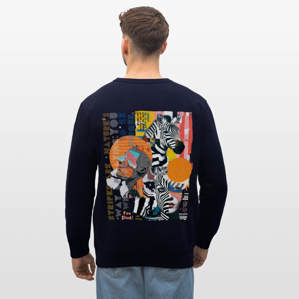 Aresia, Zebra, 1st | Roller, Unisex Bio-Sweatshirt - Navy