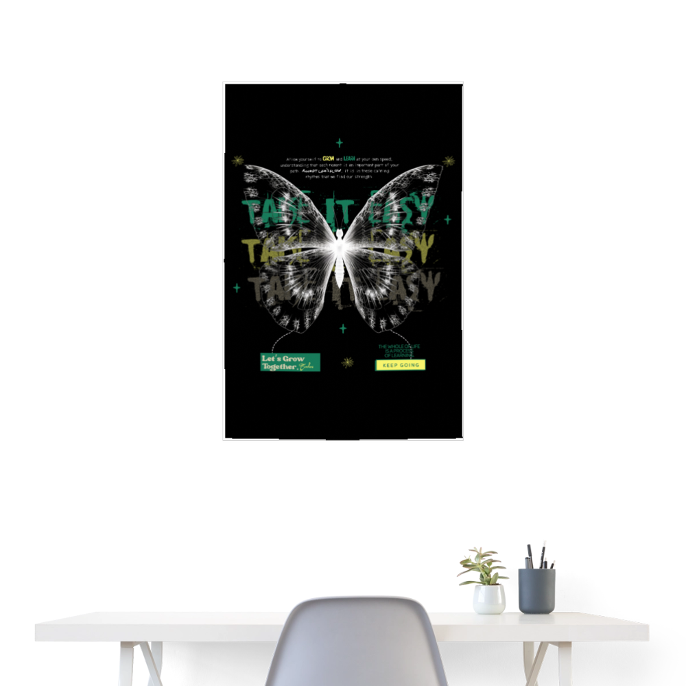 Hesinkar, Schmetterling, 1st | Poster 60x90 cm - Weiß