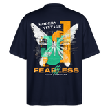 Azazîl, Schmetterling, 1st | Blaster, Oversize Bio T-Shirt, Unisex - Navy