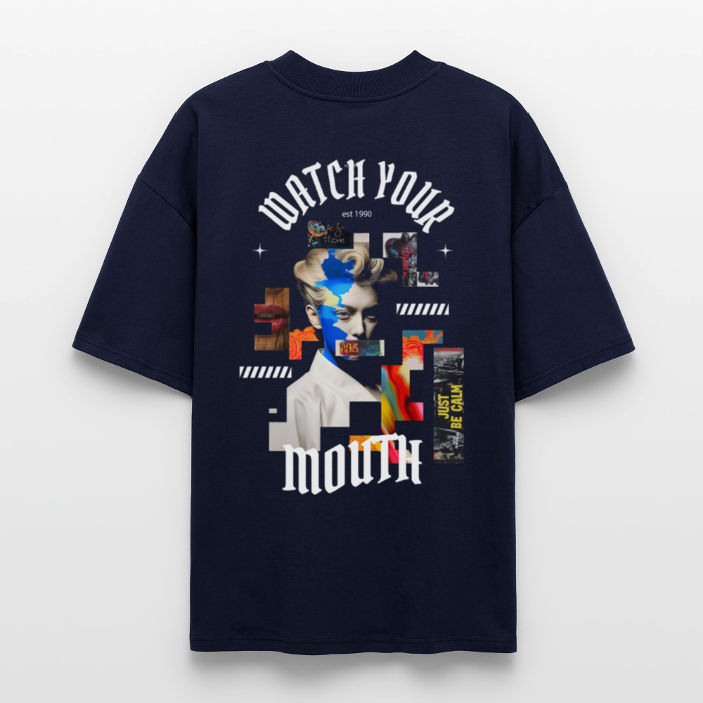Dewrês, Frau, 1st | Blaster, Oversize Bio T-Shirt, Unisex - Navy
