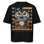 Marid, Eule, 1st | Breezy, Oversized Unisex T-Shirt - Schwarz