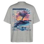Oblivar, Baum, 1st | Blaster, Oversize Bio T-Shirt, Unisex - Grau meliert