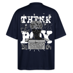 Nyxan, Gehirn, 1st | Blaster, Oversize Bio T-Shirt, Unisex - Navy