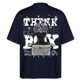 Nyxan, Gehirn, 1st | Blaster, Oversize Bio T-Shirt, Unisex - Navy