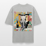 Thanatain, Elefant, 1st | Blaster, Oversize Bio T-Shirt, Unisex - Grau meliert