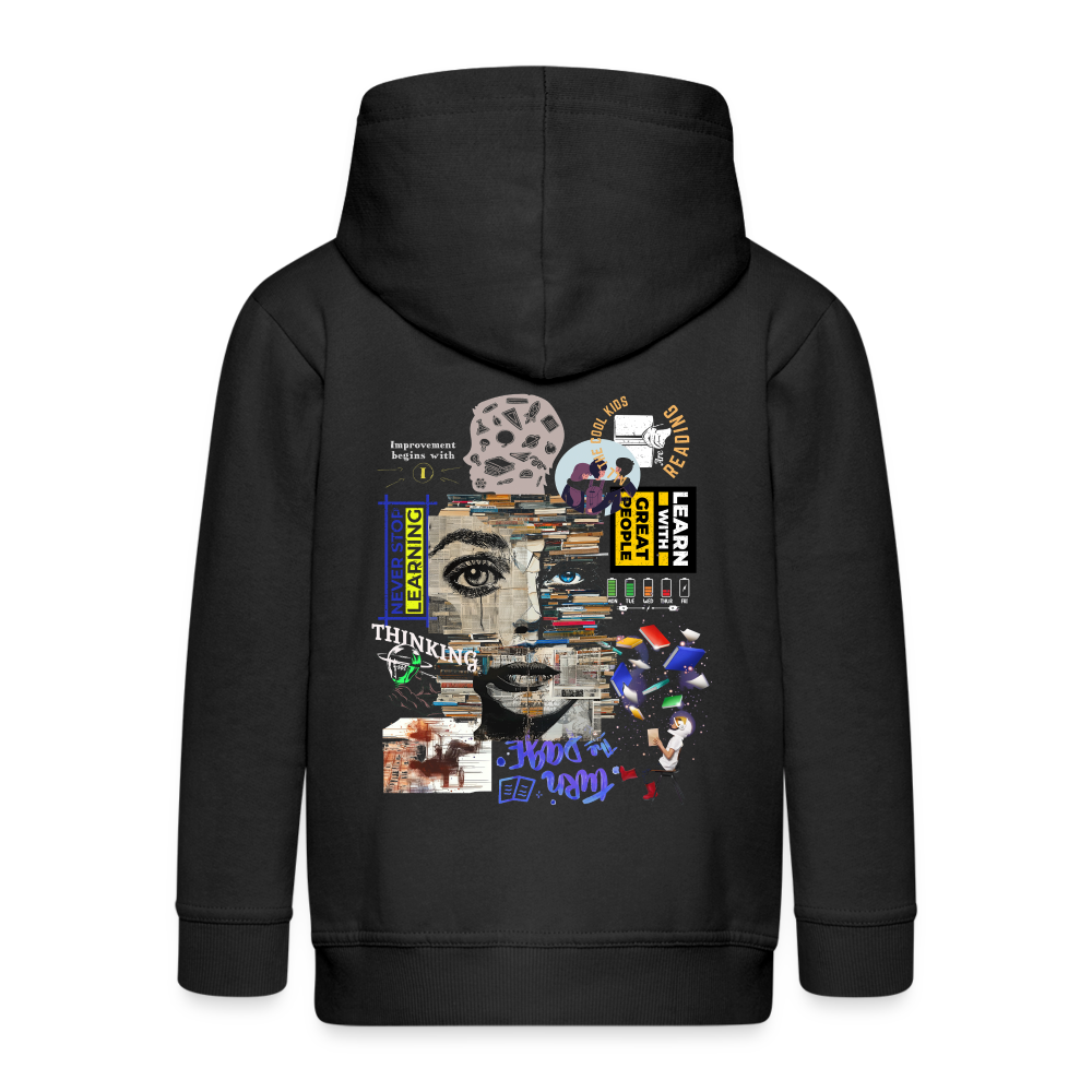 Tianlong, Gesicht, 1st | Kinder Zip Hoodie - Schwarz