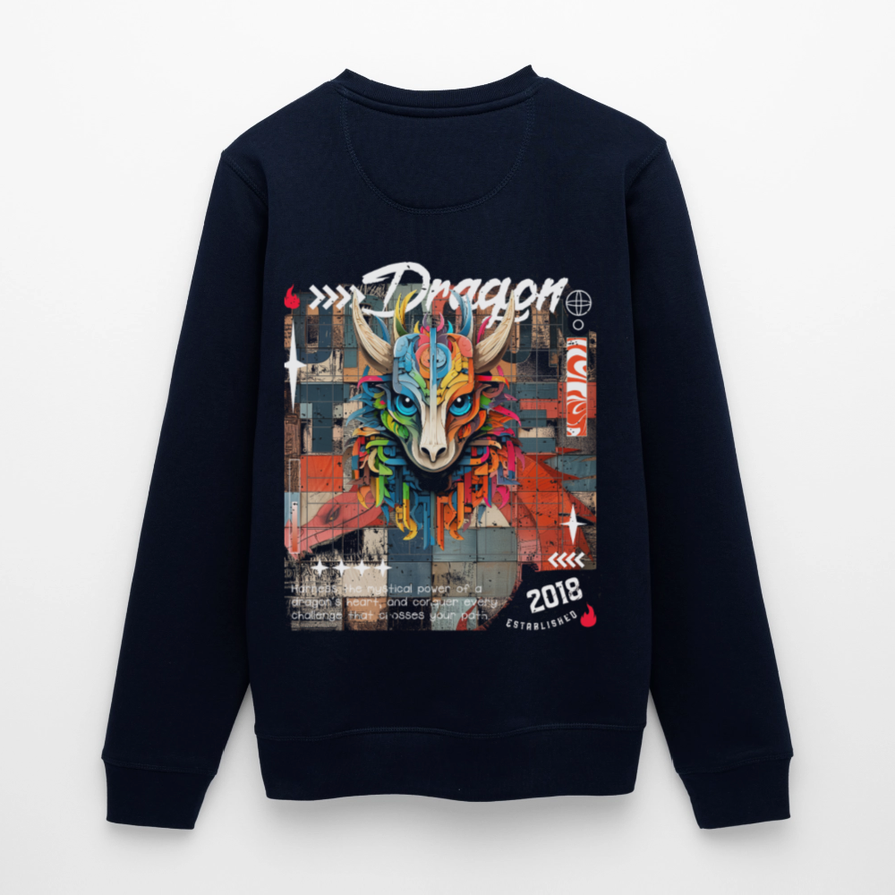 Nezha, Drache, 1st | Roller, Unisex Bio-Sweatshirt - Navy