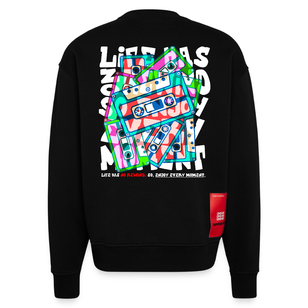 Raijin, Kassetten, 1st | Heavyweight Oversized Bio Sweater, Unisex - SOLID BLACK