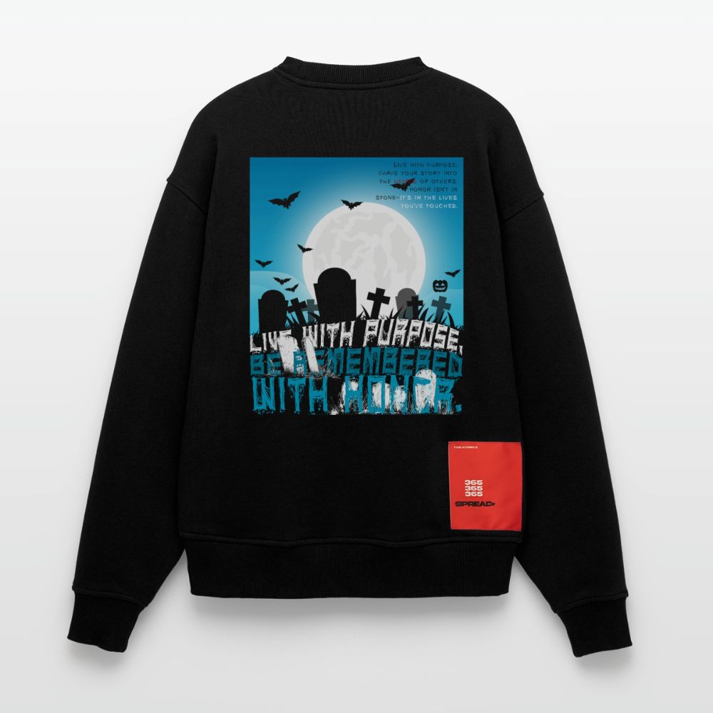 Themisan, Friedhof, 1st | Heavyweight Oversized Bio Sweater, Unisex - SOLID BLACK