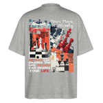 Heraa, Schach, 1st | Blaster, Oversize Bio T-Shirt, Unisex - Grau meliert