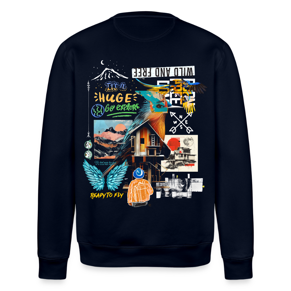 Nüwa, Wandern, 1st | Roller, Unisex Bio-Sweatshirt - Navy