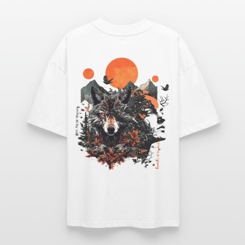 Vaermundis, Wolf, 1st | Blaster, Oversize Bio T-Shirt, Unisex - Weiß