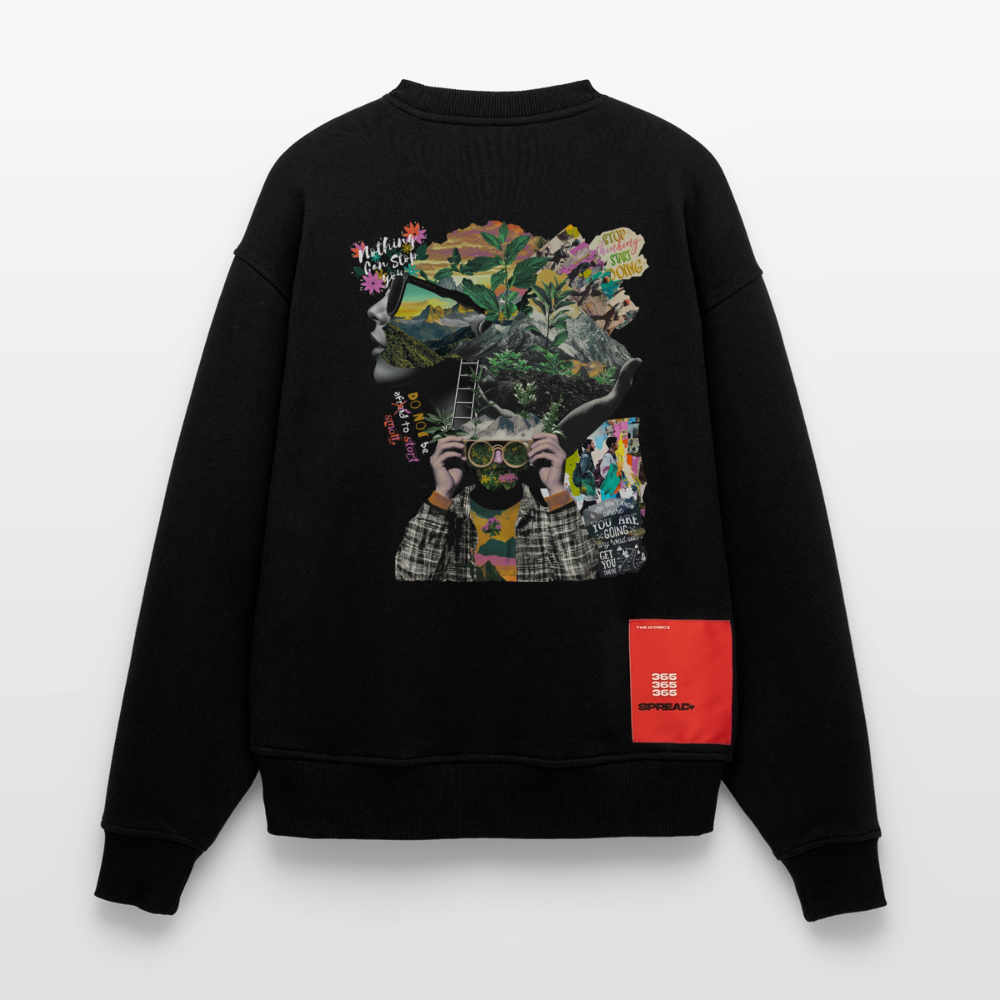 Oceani, Berge, 1st | Heavyweight Oversized Bio Sweater, Unisex - SOLID BLACK