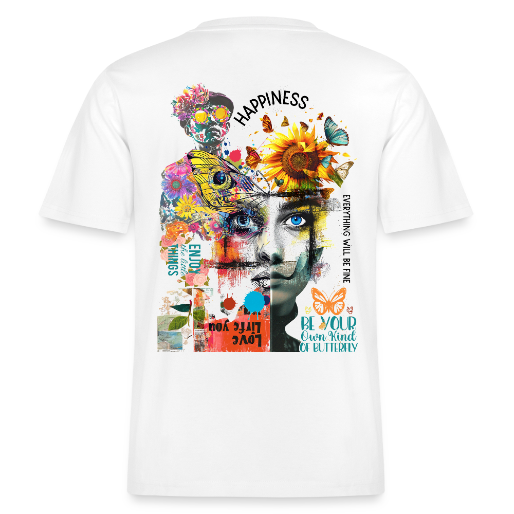 Verdantis, Blaue Augen, 1st | Essential, Relaxed Fit Unisex Bio T-Shirt - Weiß