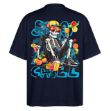 Calveron2, Skelet, 1st | Blaster, Oversize Bio T-Shirt, Unisex - Navy