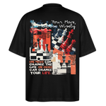 Heraa, Schach, 1st | Blaster, Oversize Bio T-Shirt, Unisex - Schwarz