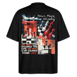 Heraa, Schach, 1st | Blaster, Oversize Bio T-Shirt, Unisex - Schwarz