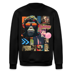 Perîzar, Affen, 1st | Roller, Unisex Bio-Sweatshirt - Schwarz